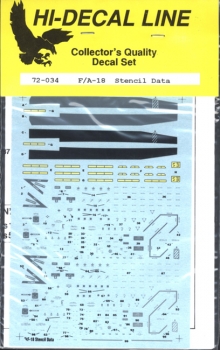 Hi-Decal Line 72-034, F/A-18 Stencil Data 1:72