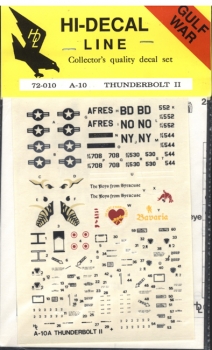 Hi-Decal Line 72-010, A-10 Thunderbolt II 1:72