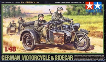 1:48 German Motorcycle & Sidecar, Tamiya 32578