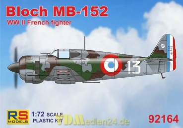 Bloch MB-151 WW II French Fighter, RS Models, 1:72, (92162)
