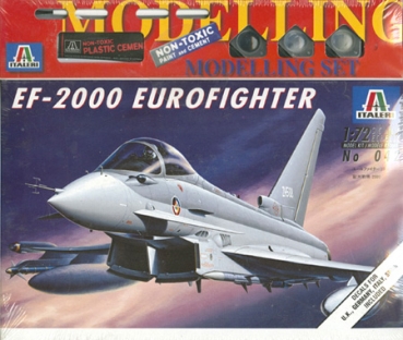 EF-2000 Eurofighter - Italeri 042, M 1:72 inkl. Farben, Pinsel, Kleber, Decals UK, BRD, IT, ESP