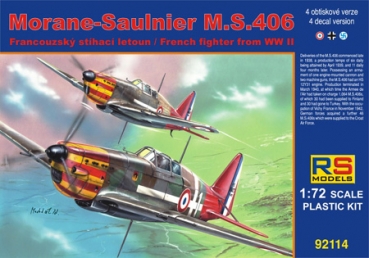 Morane-Saulnier M.S.406 French Fighter WWII RS Models, 1:72, (92114)