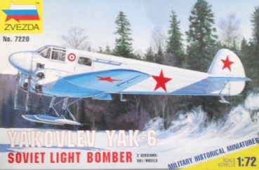 Yakovlev Yak-6 Soviet Light Bomber, Zvezda 7220, M 1:72 Modellbau 2. WK Rote Armee